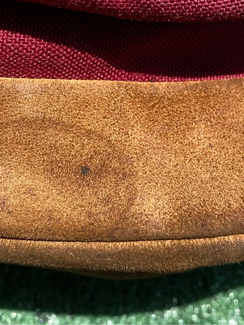 Vintage 90’s JanSport Suede Bottom Burgundy Backpack W/ Waist Strap USA Made